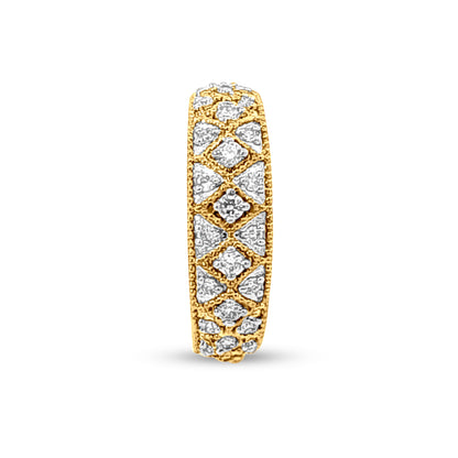 18k Gold Diamond-Studded Womens Band Ring