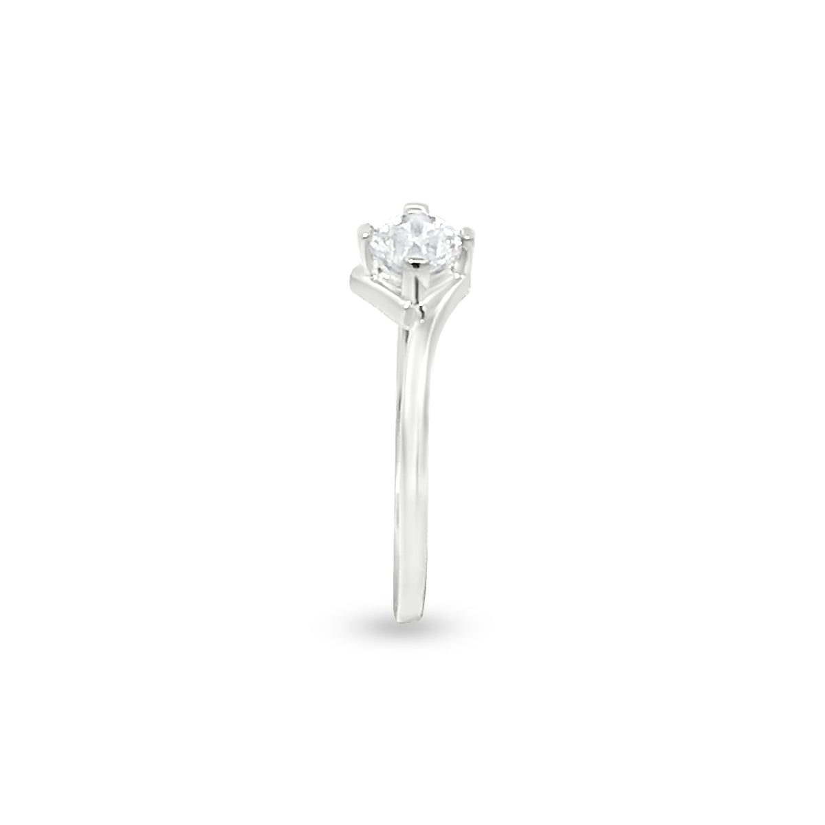 Timeless 18k White Gold Diamond Solitaire Ring with 0.41 Carat Cushion Cut Diamond
