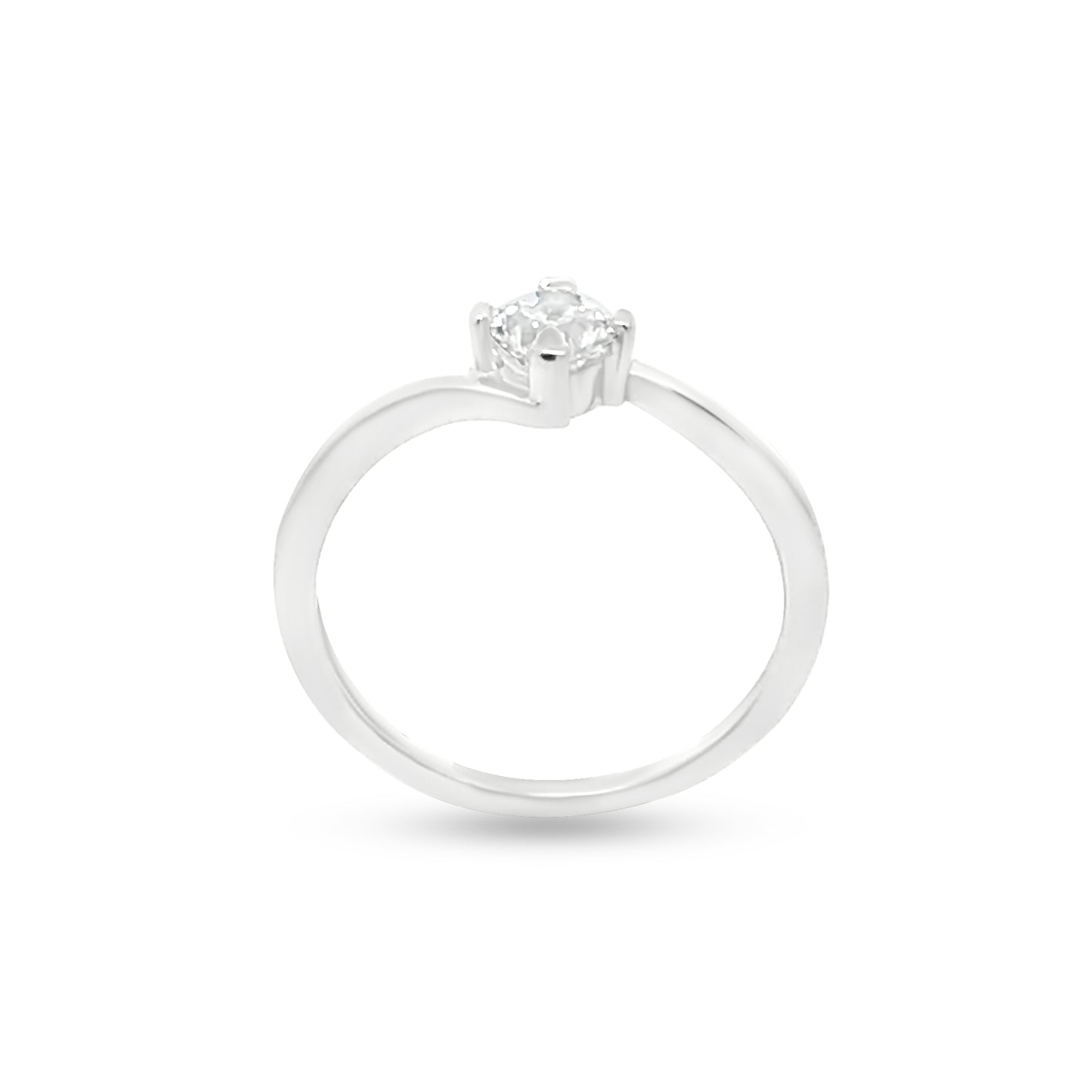 Timeless 18k White Gold Diamond Solitaire Ring with 0.41 Carat Cushion Cut Diamond