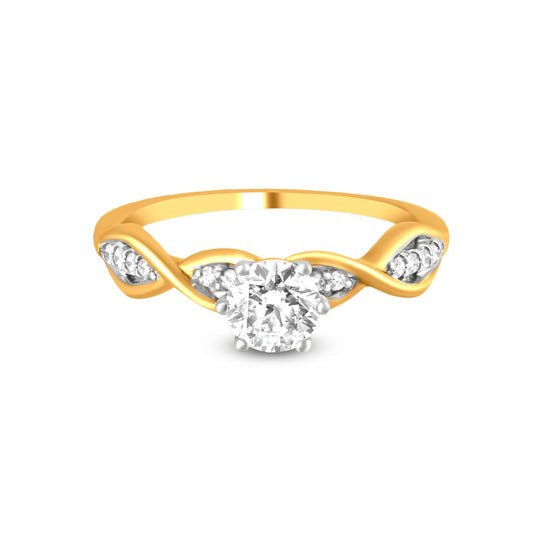 Solitaire Diamond Ring In 18K Yellow Gold