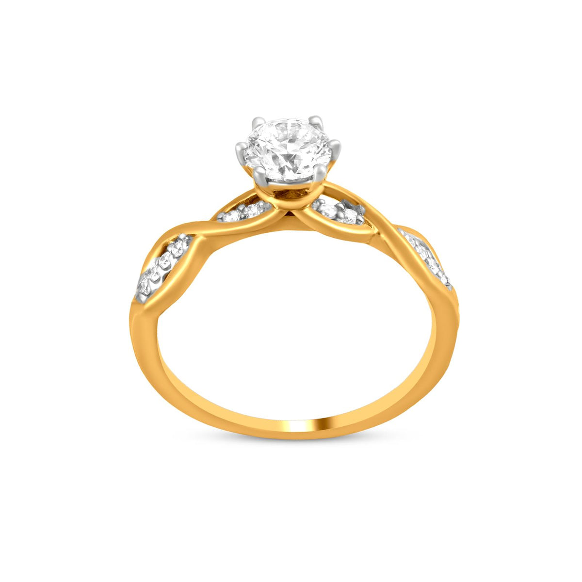 Solitaire Diamond Ring In 18K Yellow Gold