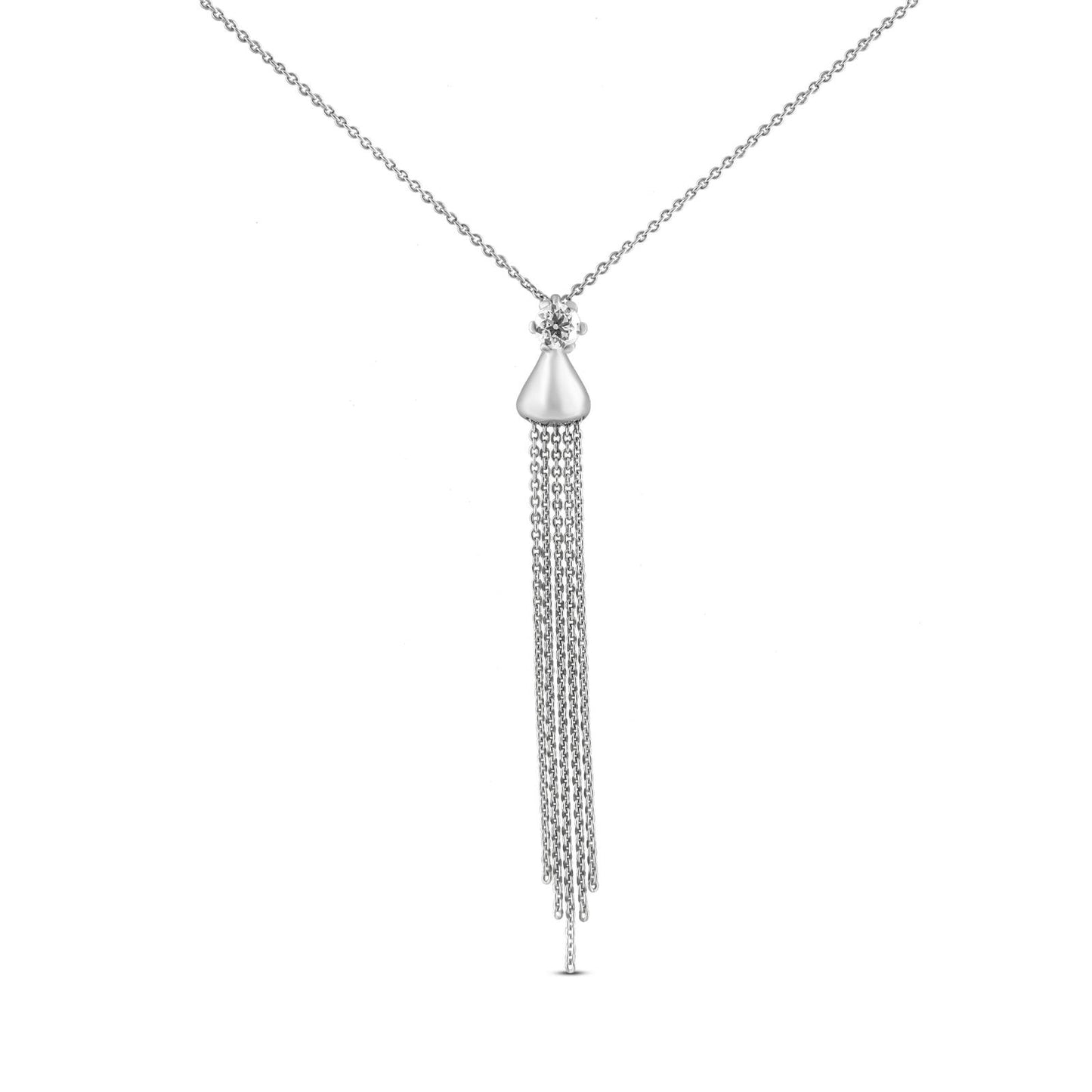 Chandelier Diamond Pendant Set In 18K White Gold