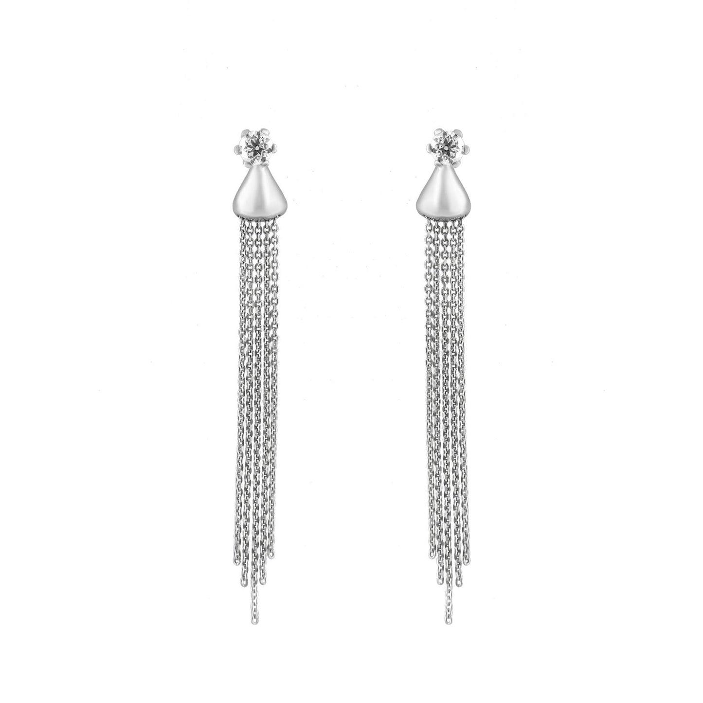 Chandelier Diamond Pendant Set In 18K White Gold