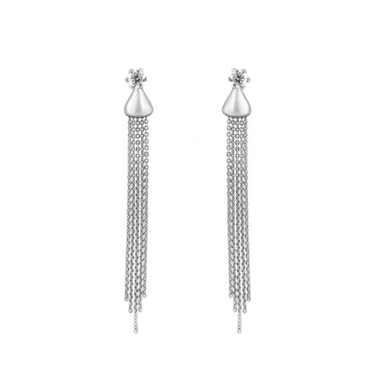 Chandelier Diamond Pendant Set In 18K White Gold