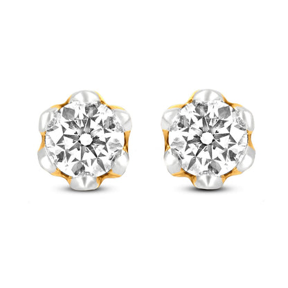 Floral Cluster Diamond Pendant Set In 18K Yellow Gold