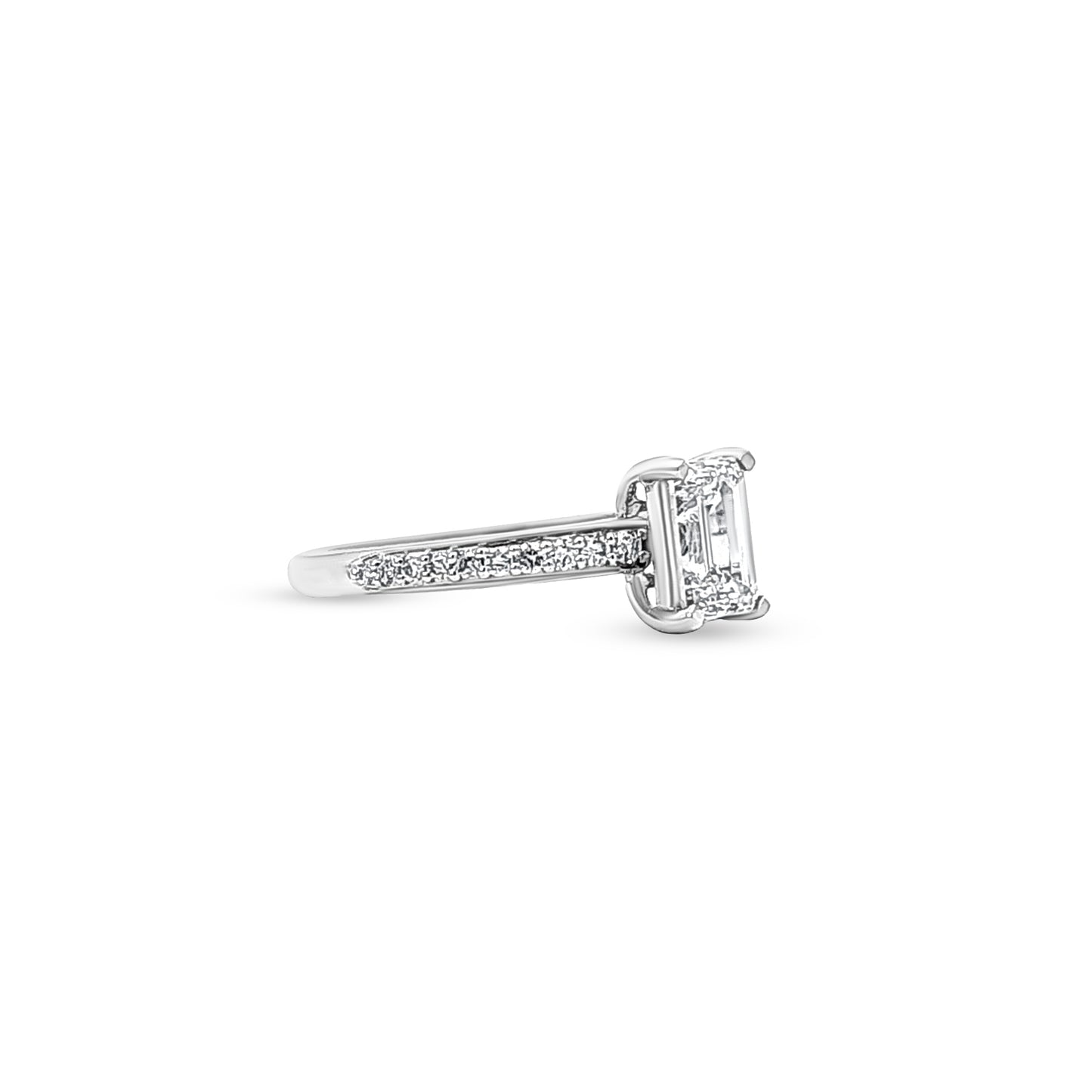 Samira - 14K White Gold Emerald-cut Lab-Grown Diamond Ring