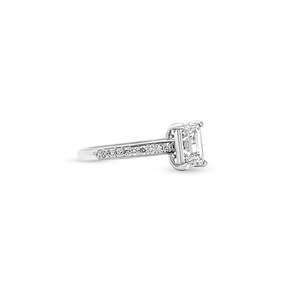 Samira - 14K White Gold Emerald-cut Lab-Grown Diamond Ring