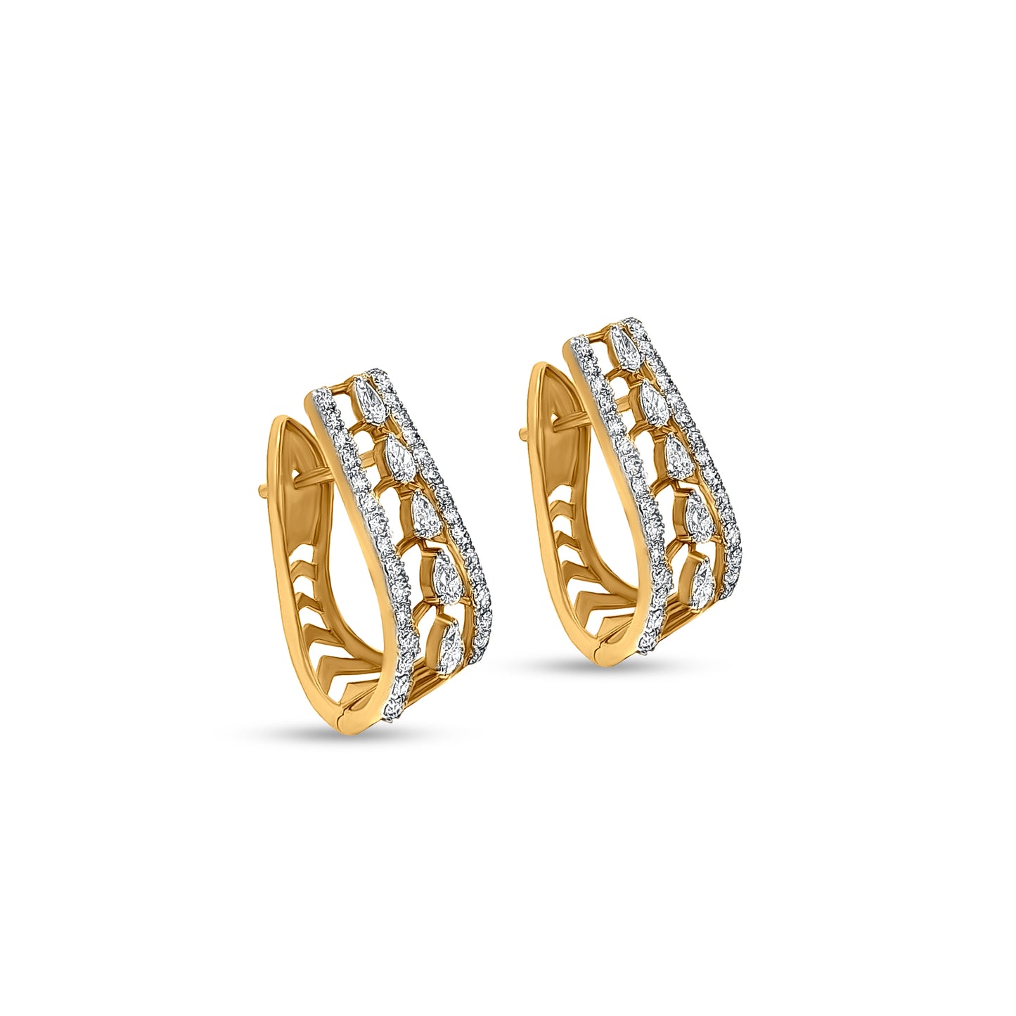 Manikya - 18K Yellow Gold Diamond Hoop Earrings
