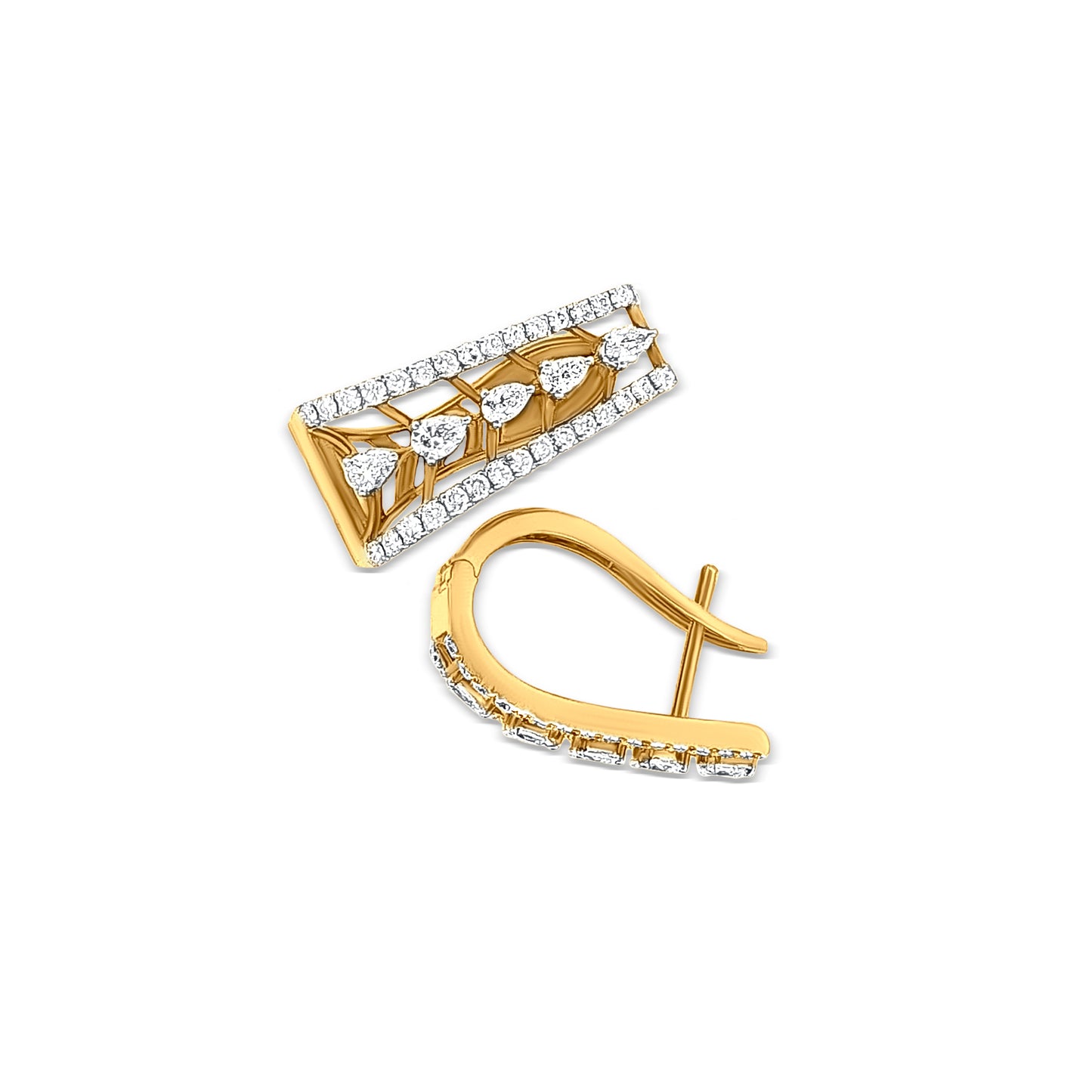 Manikya - 18K Yellow Gold Diamond Hoop Earrings