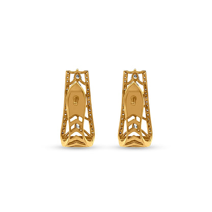 Manikya - 18K Yellow Gold Diamond Hoop Earrings
