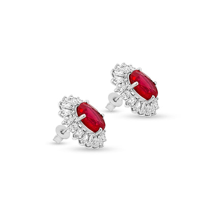 Radhika - 14K White Gold Pear Lab-Grown Diamond and Ruby Tops