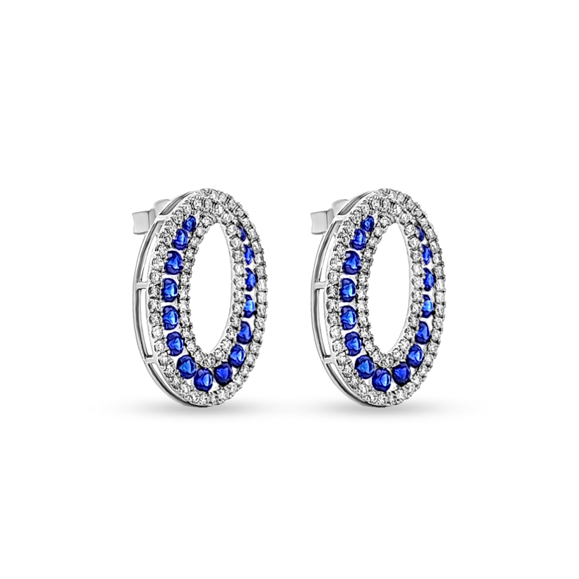 14K White Gold Diamond Oval Tops for Women