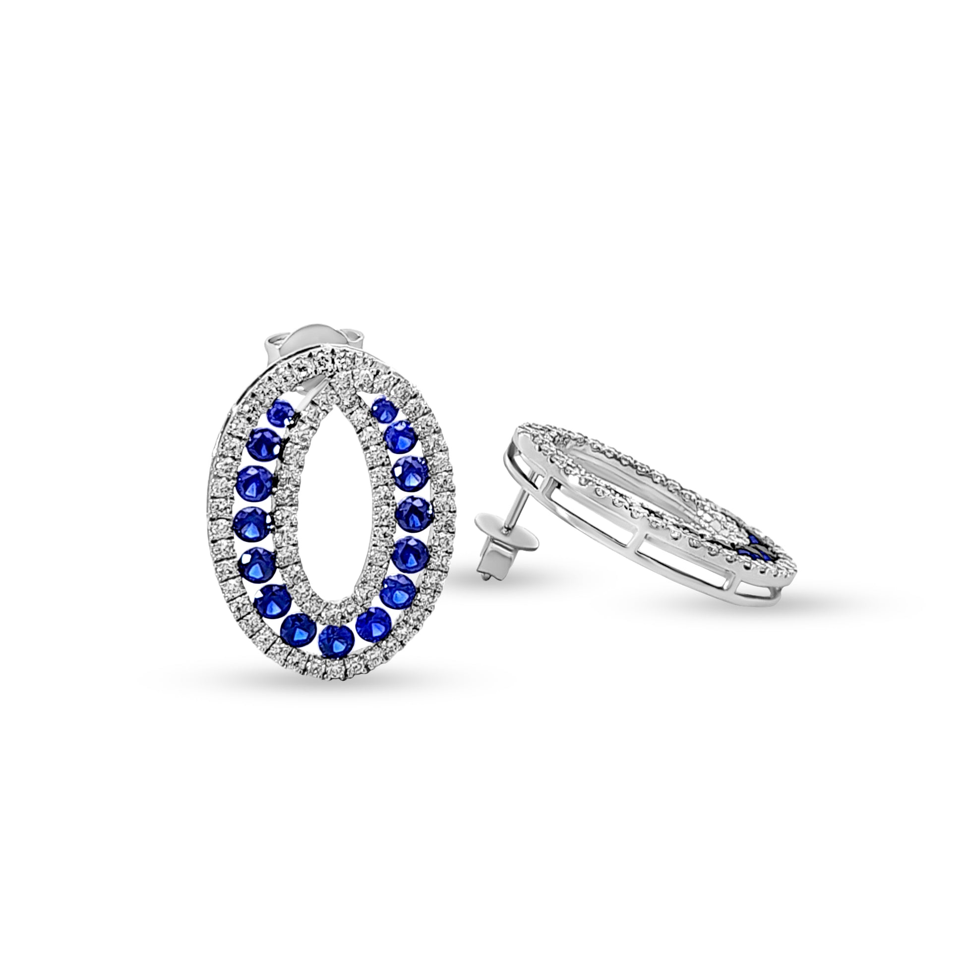 14K White Gold Diamond Oval Tops for Women