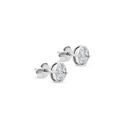 Sushila - 14K White Gold Marquise and Princess Cut Lab-Grown Diamond Button Tops