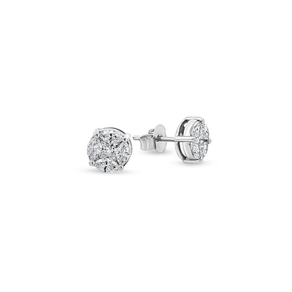 Sushila - 14K White Gold Marquise and Princess Cut Lab-Grown Diamond Button Tops