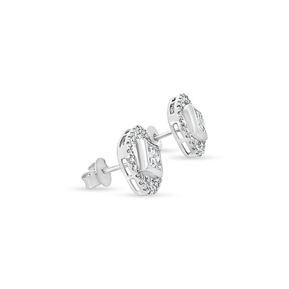 Aarohi - 14K White Gold Geometric Lab-Grown Diamond Earrings