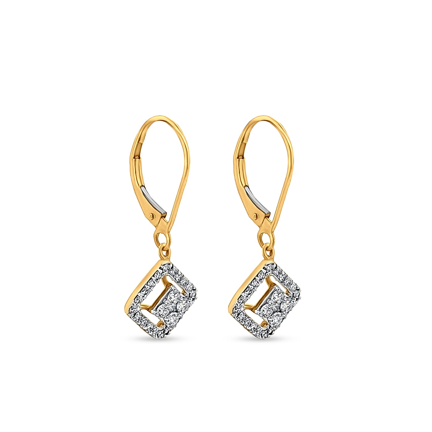 Swarna - 18K Yellow Gold Diamond Hanging Hoop Earring