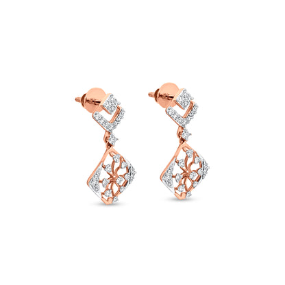 Kiara 18K Rose Gold Diamond Dangle Earrings