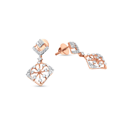 Kiara 18K Rose Gold Diamond Dangle Earrings