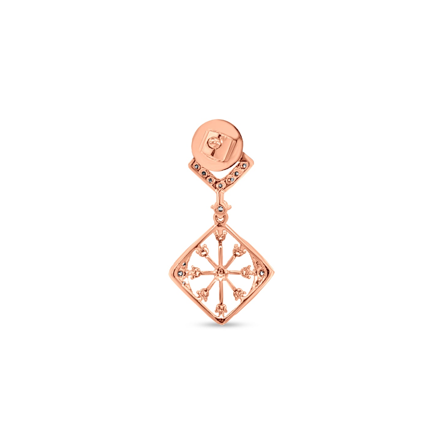Kiara 18K Rose Gold Diamond Dangle Earrings