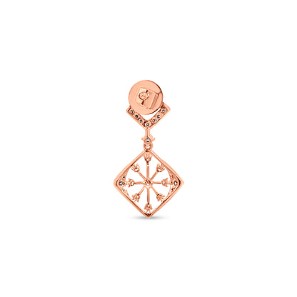 18K Rose Gold Diamond Dangle Earrings