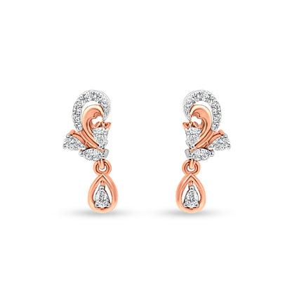 18K Rose Gold Diamond Earrings