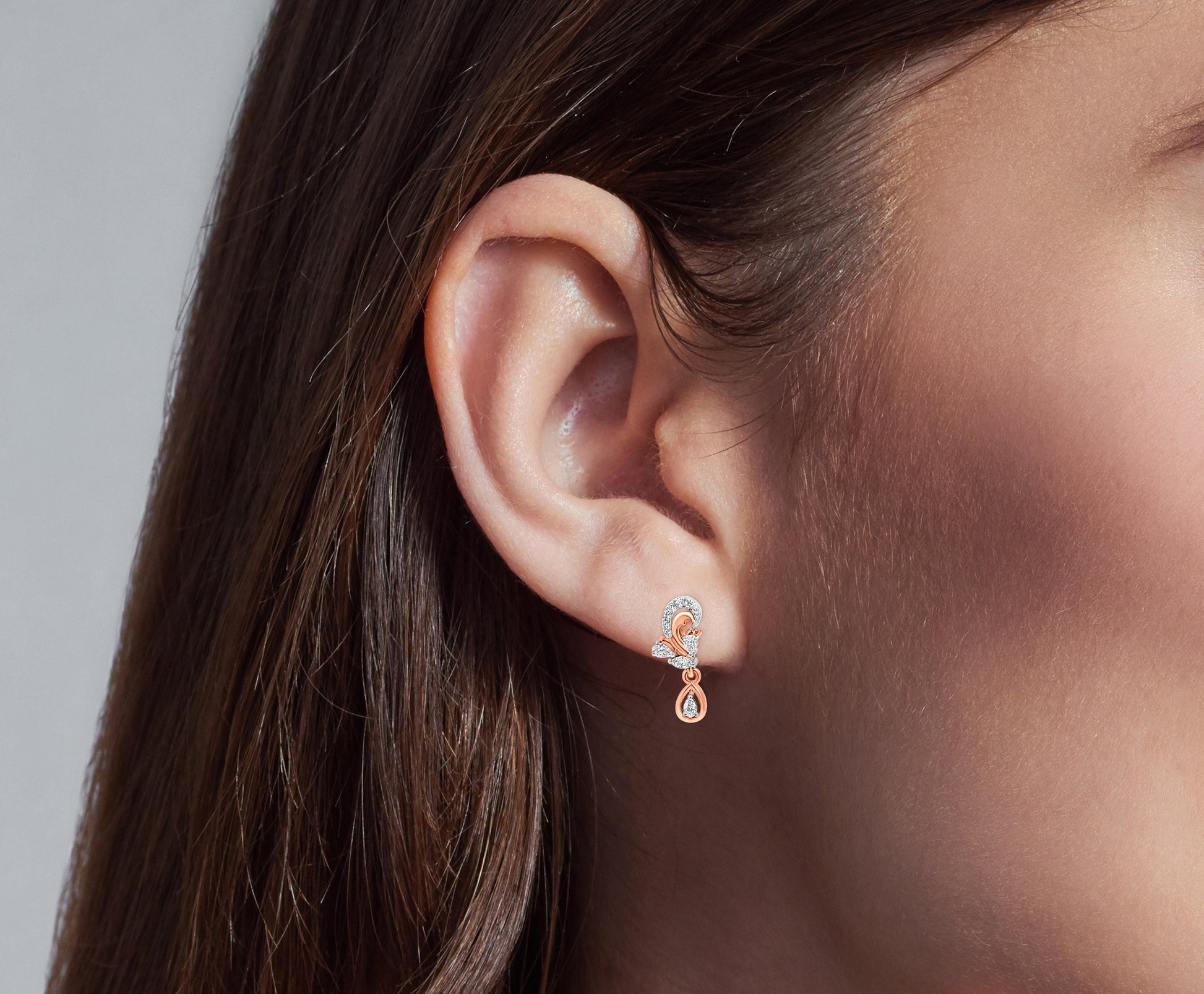 18K Rose Gold Diamond Earrings