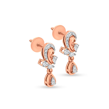 18K Rose Gold Diamond Earrings