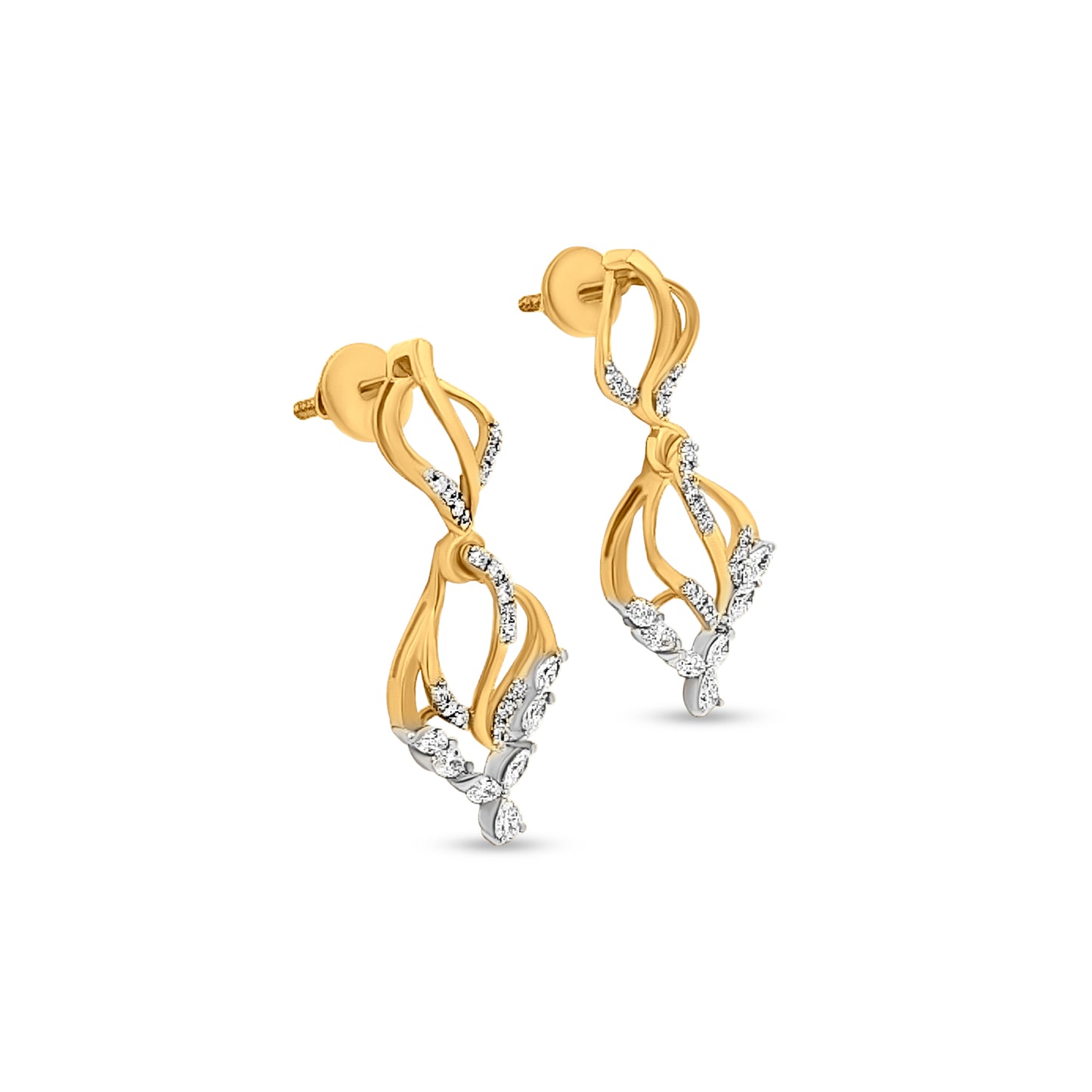 Nitya 18K Yellow Gold Fire Flame Diamond Earrings
