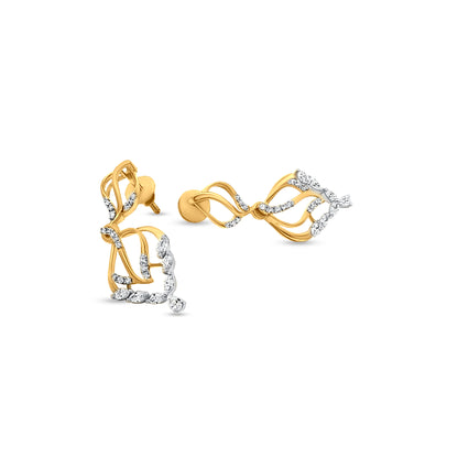 Nitya 18K Yellow Gold Fire Flame Diamond Earrings