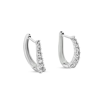Anaya - 18K White Gold Diamond Huggie Earrings