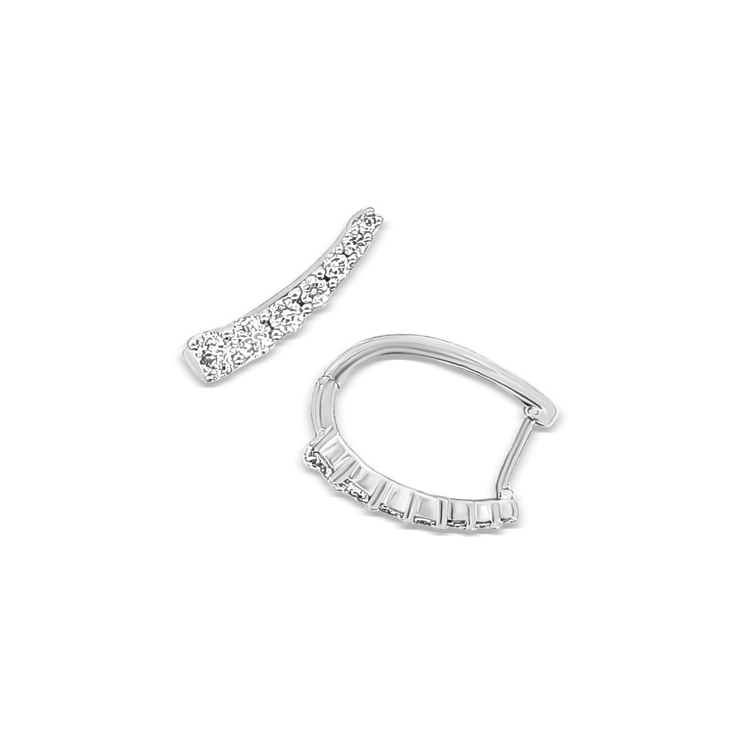 Anaya - 18K White Gold Diamond Huggie Earrings