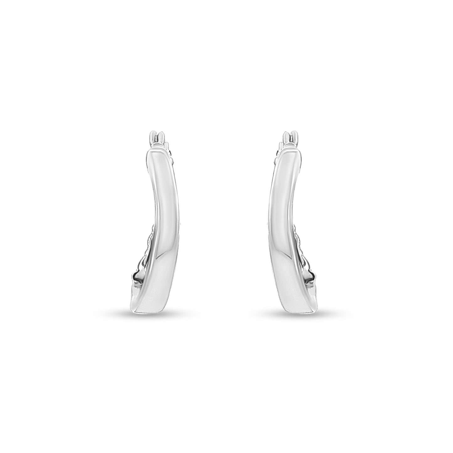 Anaya - 18K White Gold Diamond Huggie Earrings