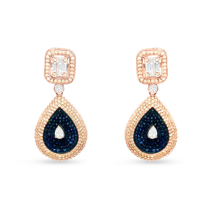 14K Rose Gold Polki And Diamond Drop Earring