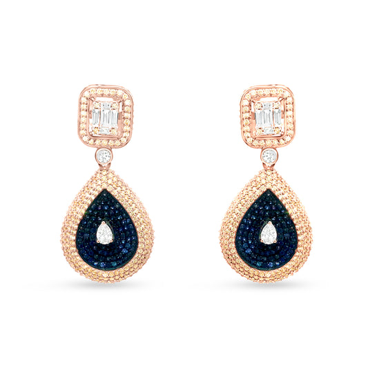 14K Rose Gold Polki And Diamond Drop Earring