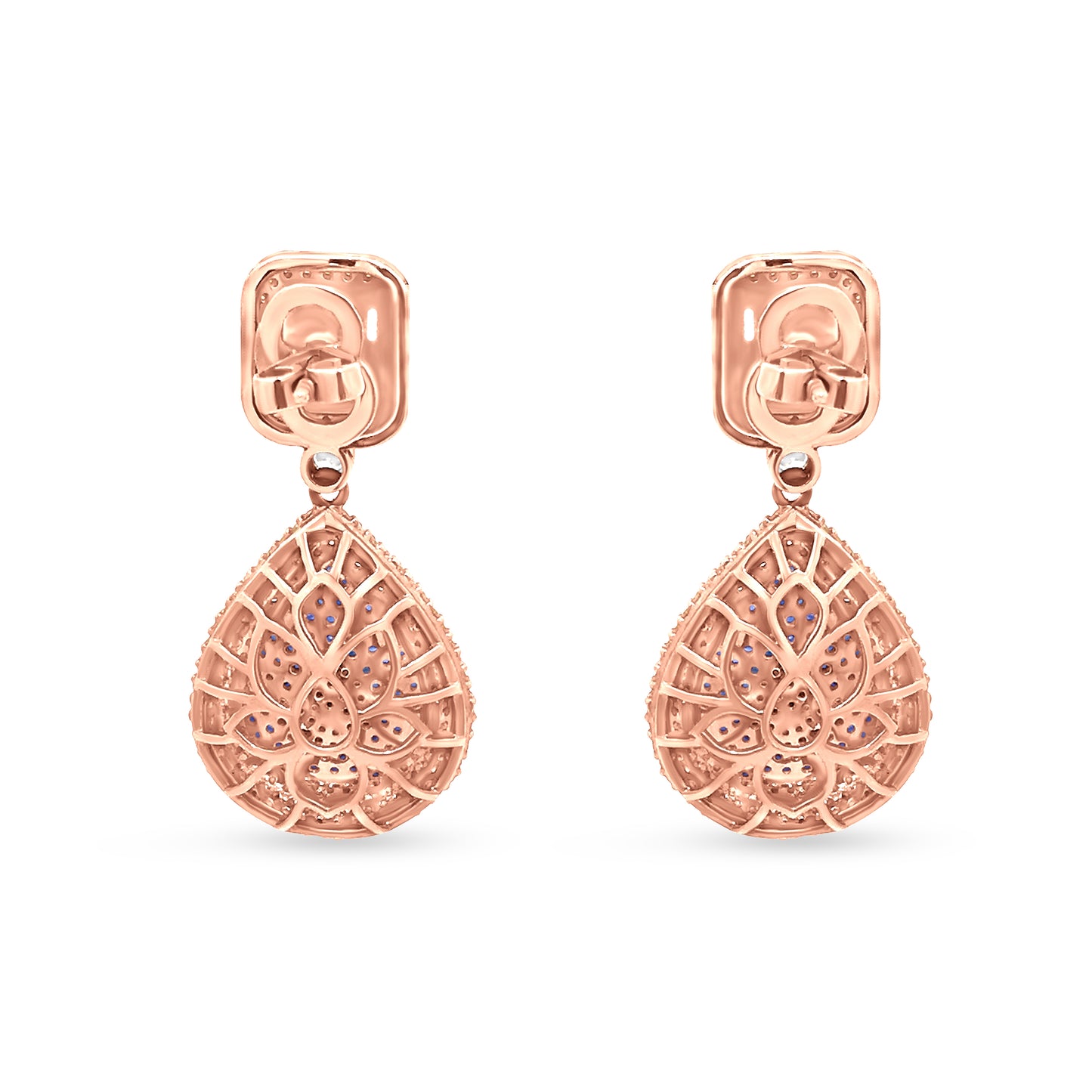 14K Rose Gold Polki And Diamond Drop Earring