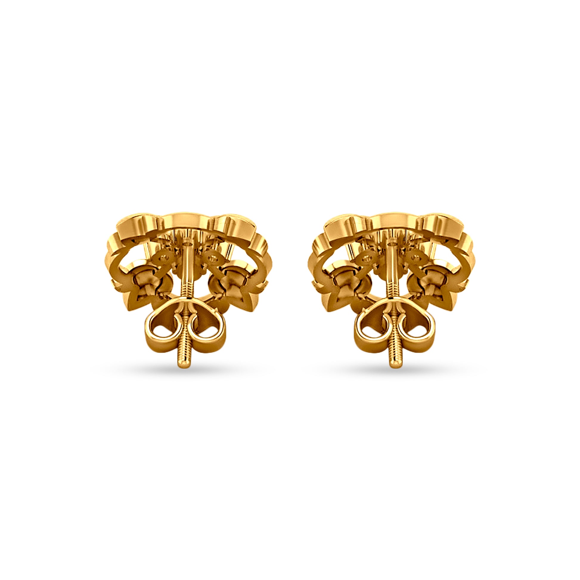 18K Gold Designer Diamond Studs