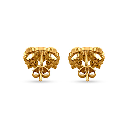 18K Gold Designer Diamond Studs