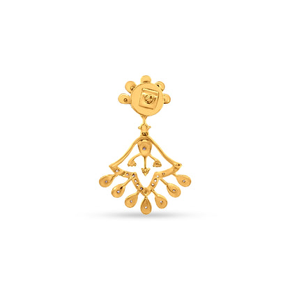 Ratrani 18K Yellow Gold Artistic Diamond Earrings