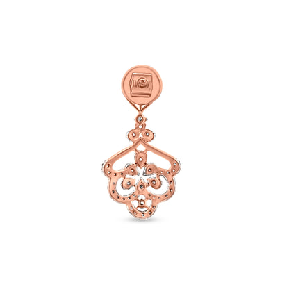 Lotus 18K Rose Gold Diamond Dangle Earrings