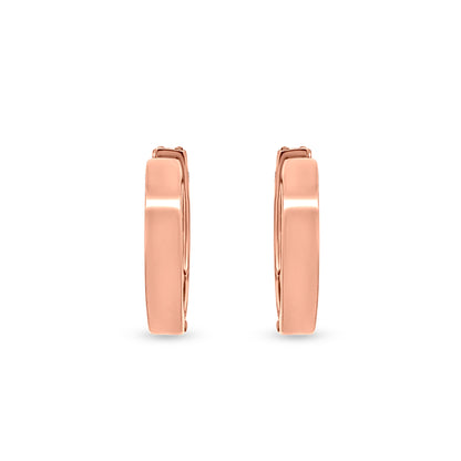 Nitya - 18K Rose Gold Round Diamond Huggie Earrings