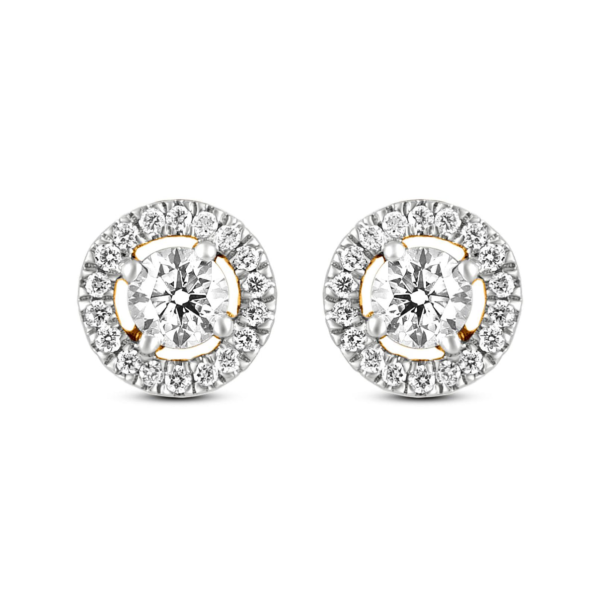 Circle Diamond Tops In 18K Yellow Gold