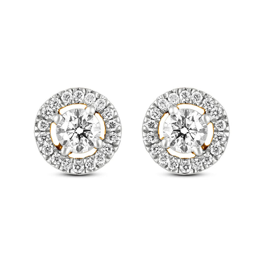 Circle Diamond Tops In 18K Yellow Gold