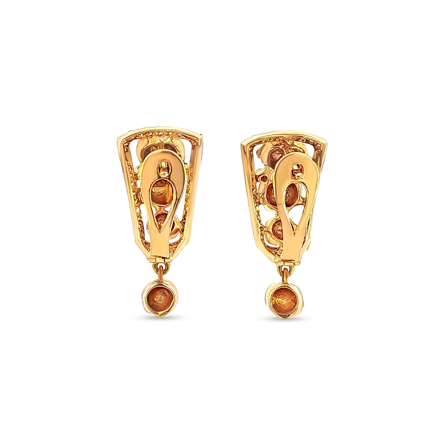 Sampriti - 18K Yellow Gold Diamond and Polki Earrings