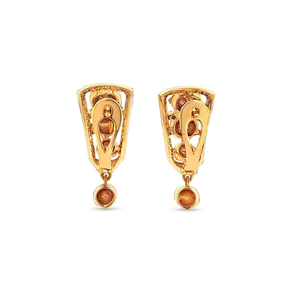 Sampriti - 18K Yellow Gold Diamond and Polki Earrings