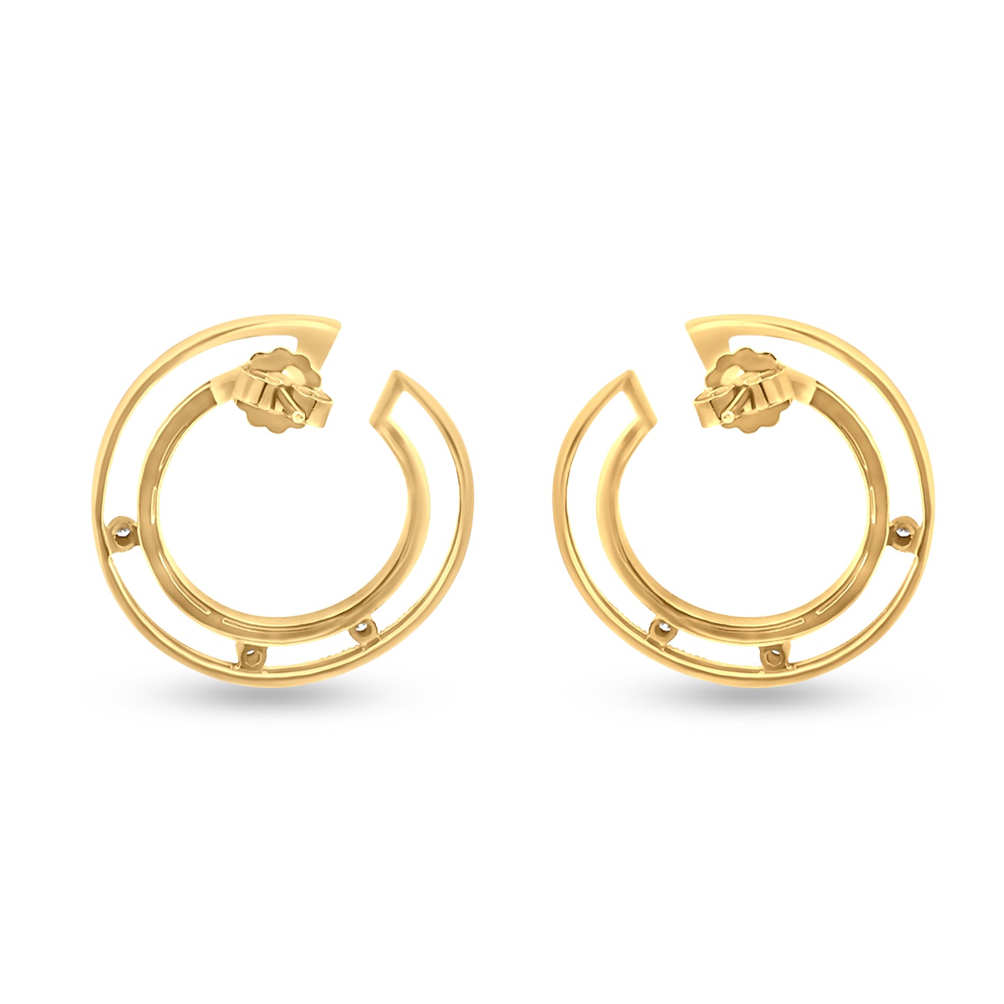 18K Yellow Gold Diamond Hoop Earring
