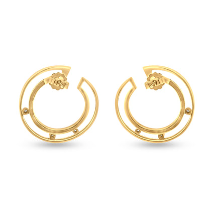 18K Yellow Gold Diamond Hoop Earring