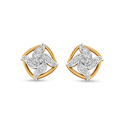 18K Gold Traditional Diamond Earrings