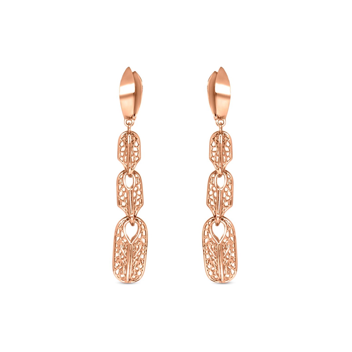 Fiona Drop Earrings In 14K Rose Gold