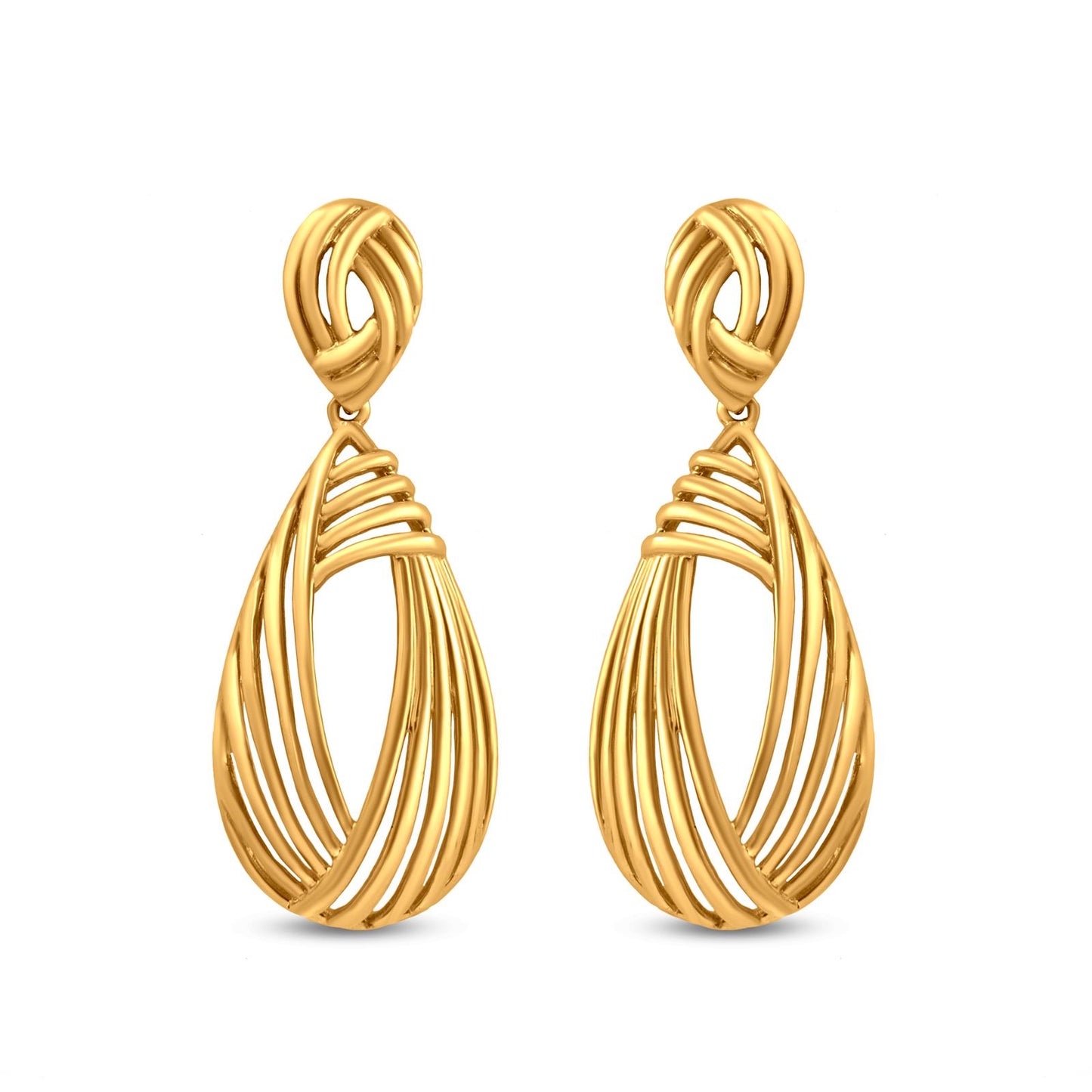 Modern Pear Drop Earring In 22K Gold